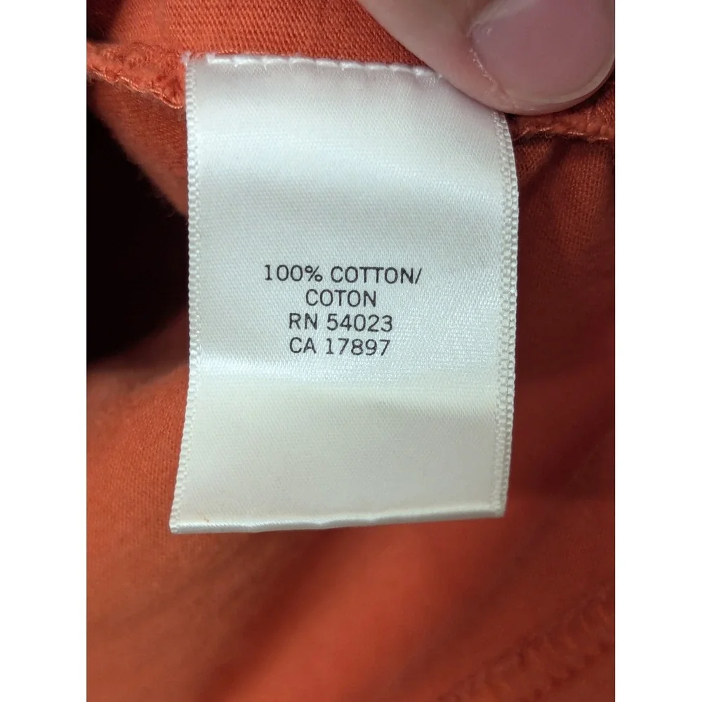 Banana Republic Polo Shirt Mens M Orange Long Sleeve V-Neck Cotton Chest Pocket